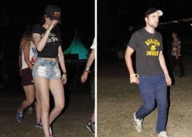 Kristen Stewart e Robert Pattinson vão juntos a festival de música