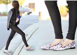 Modelo usando sapatilha slipper