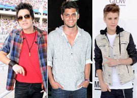 Luan Santana, Bruno Gissoni e Justin Bieber
