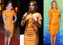 JLo, Blake Lively e Marjorie Estiano usam vestido laranja