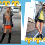 looks em tons de laranja e amarelo