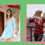 looks em tons de azul e vermelho