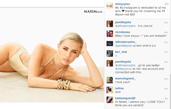 Instagram @MileyCyrus