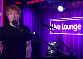 ed sheeran em rádio da bbc