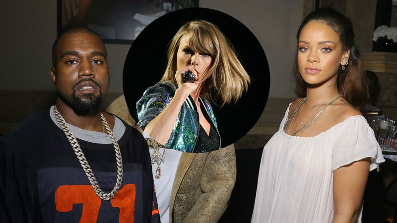 Rihanna, Taylor Swift e Kanye West
