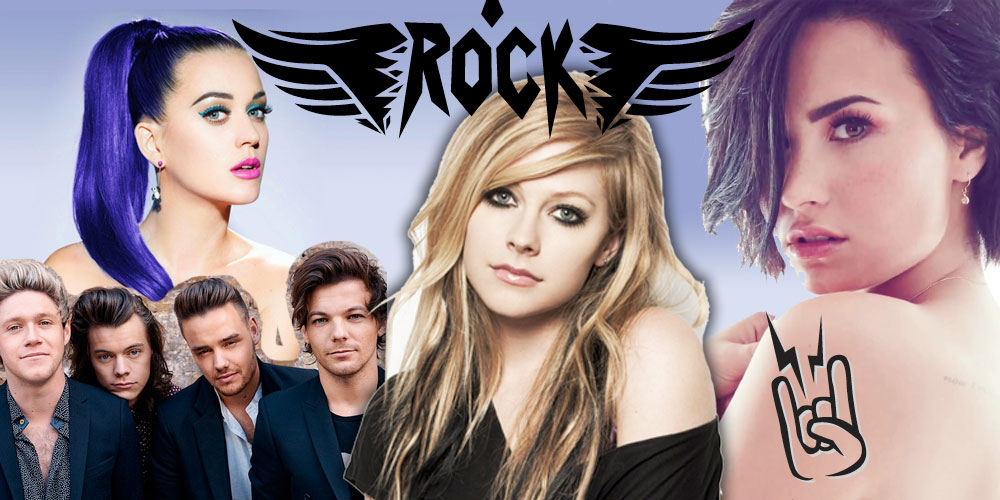 One Direction, Avril lavigne, Demi Lovato e katy perry rock