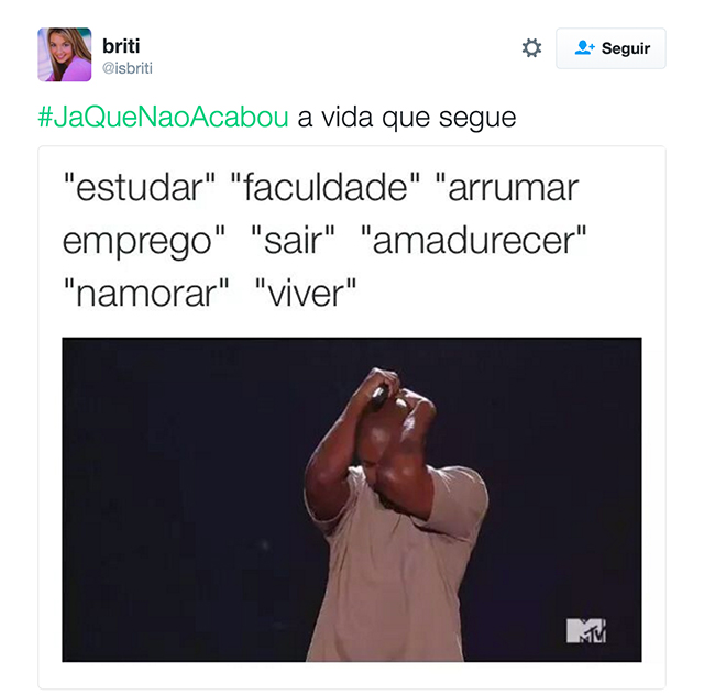 Tweet sobre o fim do mundo