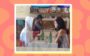Selena Gomez e Justin Bieber conversando em café