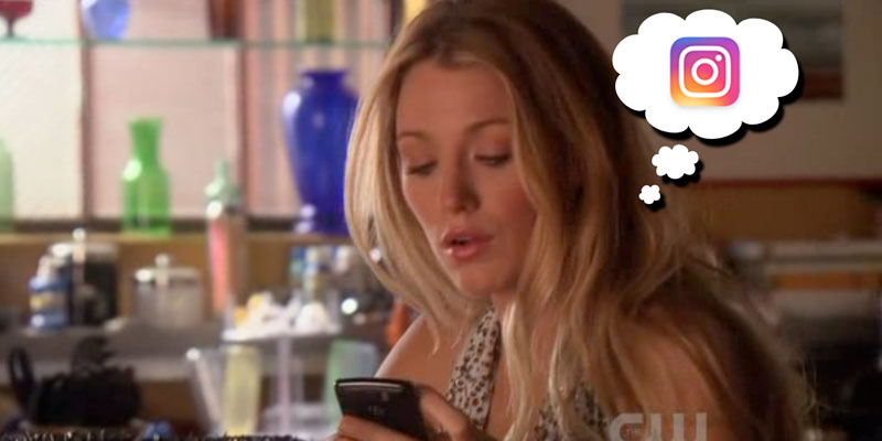 Serena van der woodsen pensando no instagram