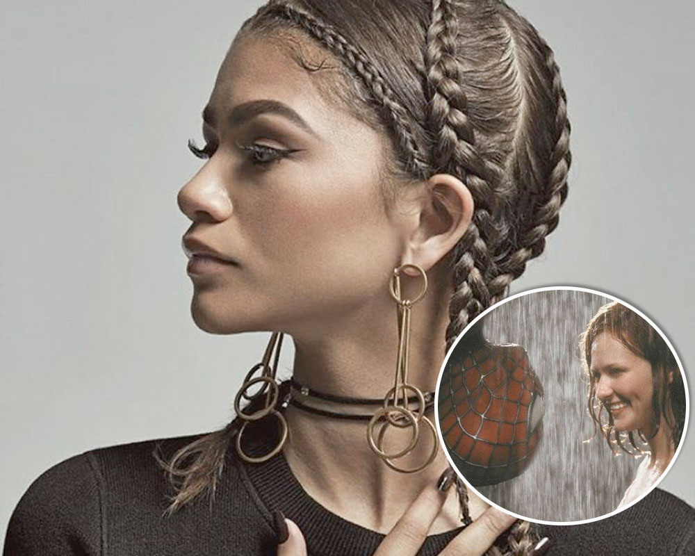 Zendaya e Mary Jane beijando Homem-Aranha