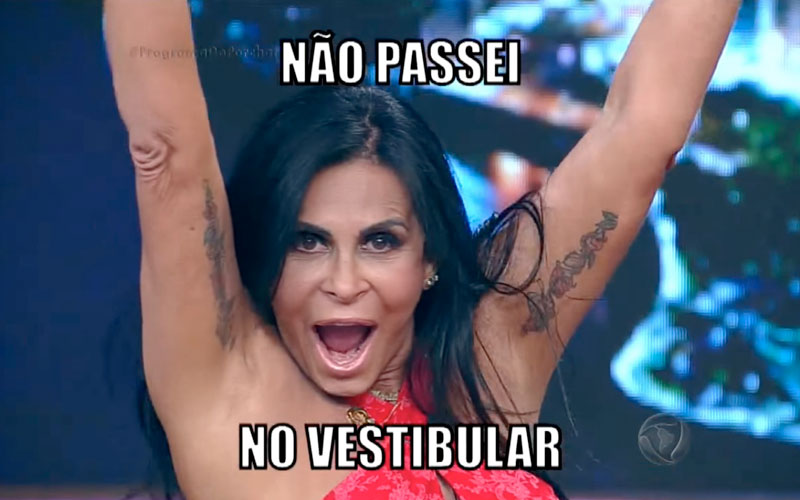 Gretchen meme de não passei no vestibular