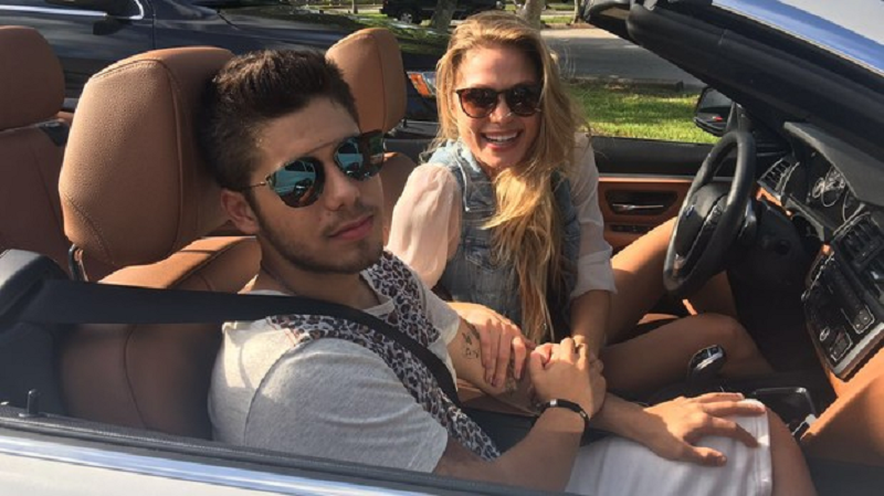 Zé Felipe e modelo do clipe Curtição