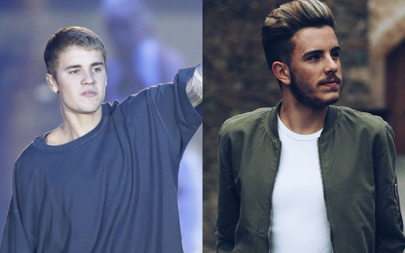 justin bieber e kevin ramirez que levou um soco do cantor