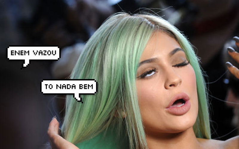 meme da kylie jenner falando sobre o vazamento do enem