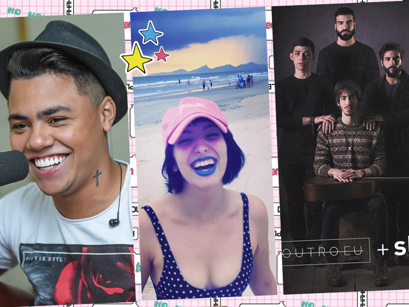 Felipe Araújo, Jenni Mosello e Outro Eu em uma montagem de foto