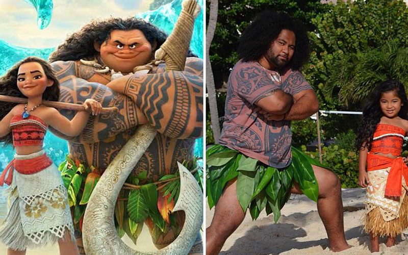 menina vestida como moana