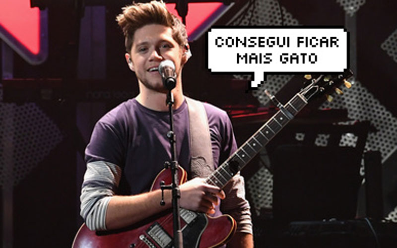 niall horan com um balãozinho dizendo ''consegui ficar mais gato''