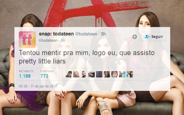 tweet do meme logo eu e pretty little liars
