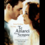 Pôster do filme "Te Amarei Para Sempre", com casal protagonista frente a frente, se olhando