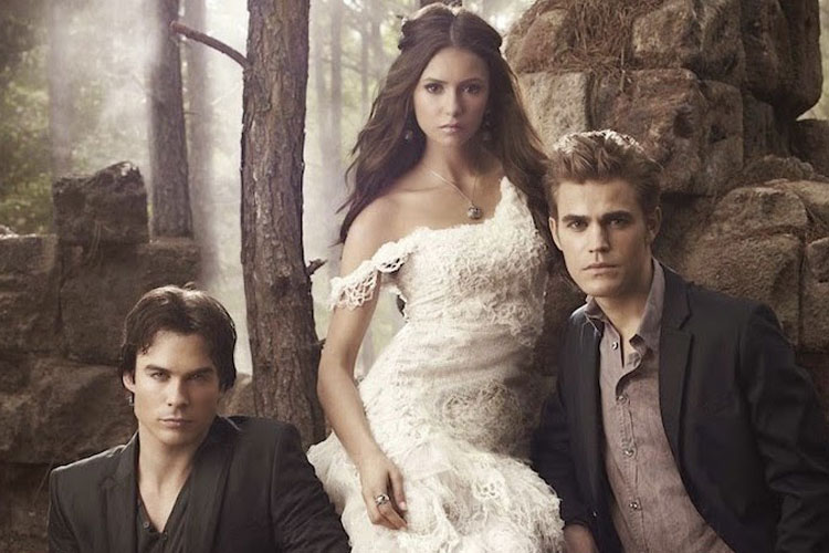 the vampire diaries elena, stefan e damon