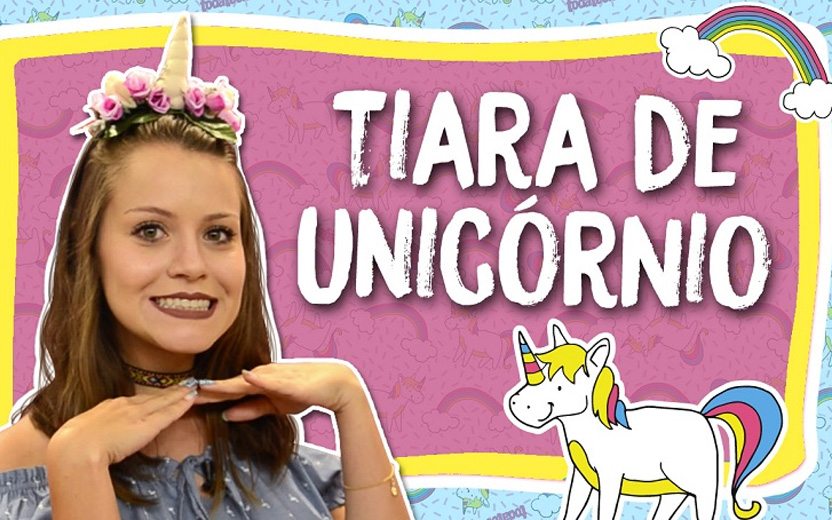 Foto ilustrando o DIY tiara de unicórnio