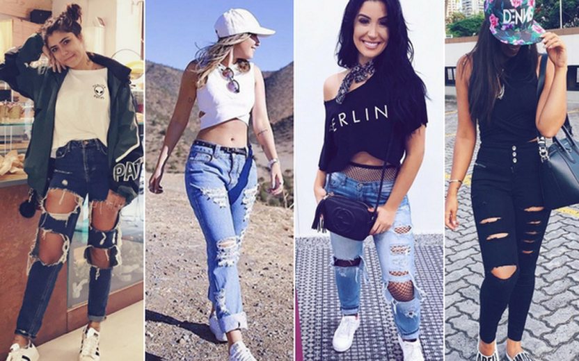 famosas usando jeans destroyed