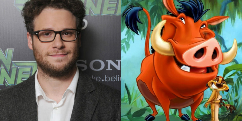 Seth Rogen e Pumba, de O Rei Leão