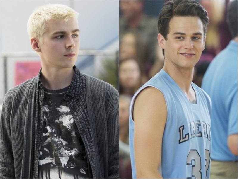 Montagem de fotos dos personagens Alex e Justin, de 13 Reasons Why, interpretados por Brandon Flynn e Miles Heizer