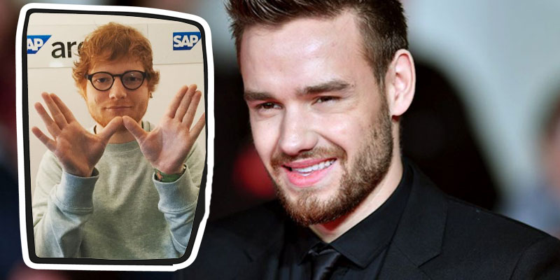 montagem de fotos do Liam Payne e do Ed Sheeran