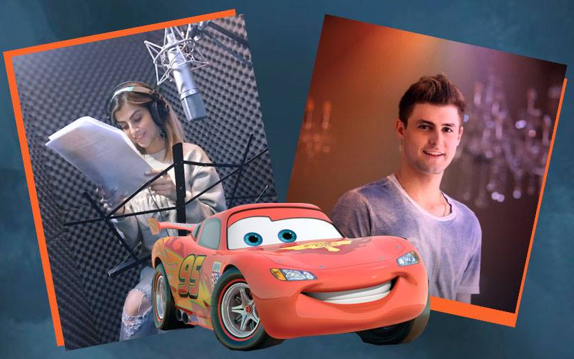 Montagem com Nah Cardoso e Rezendeevil, youtubers que dublarão o filme Carros 3