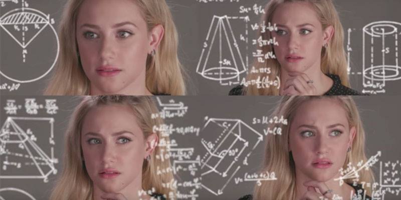 elenco de Riverdale imitando o meme Nazaré calculando
