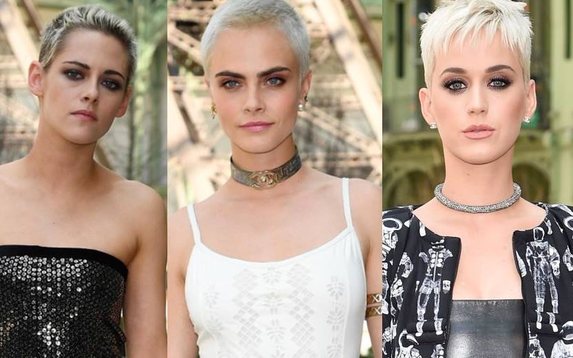 montagem com Kristen Stewart, Cara Delevingne e Katy Perry