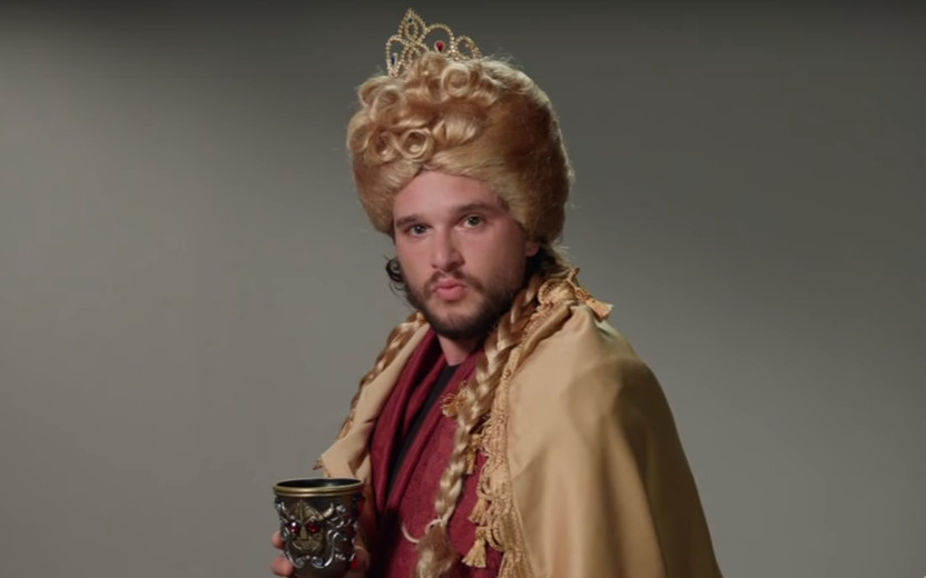 Kit Harington (Jon Snow) fazendo audição para Cersei, Hodor e outros personagens de GoT