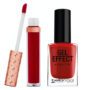 Esmalte e batom vermelho
