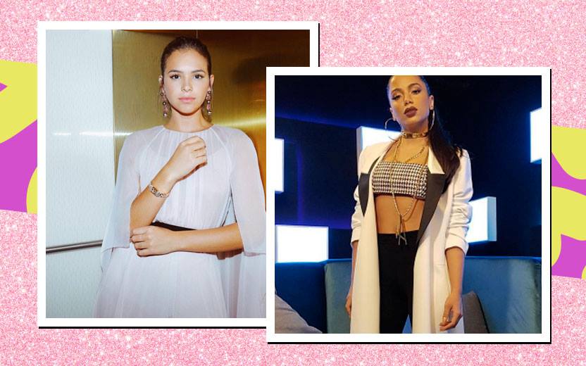 montagem de fotos da Bruna Marquezine e Anitta em estão em filme que chegou à Netflix