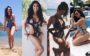 Taci Alcolea, Bianca Andrade e Flavia Pavanelli usando maiôs com recortes