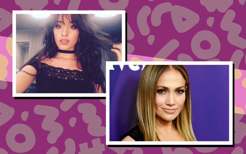 Camila Cabello e Jennifer Lopez em montagem de fotos