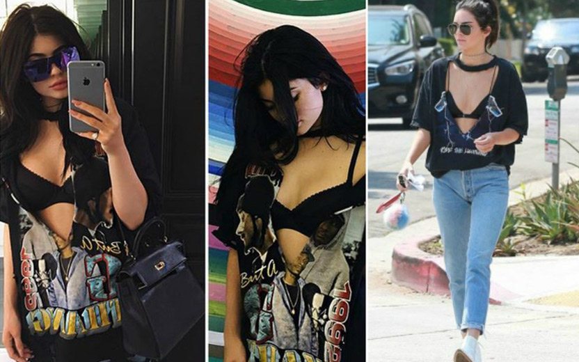 Camisetas decotadas: inspire-se nos looks das irmãs Jenner