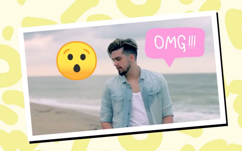 Luan Santana com emoji de surpresa