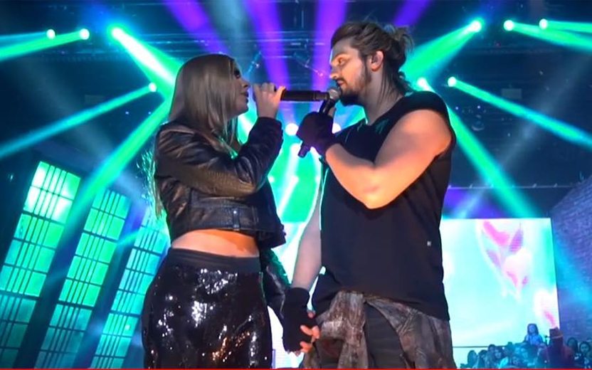 Luísa Sonza cantando com Luan Santana