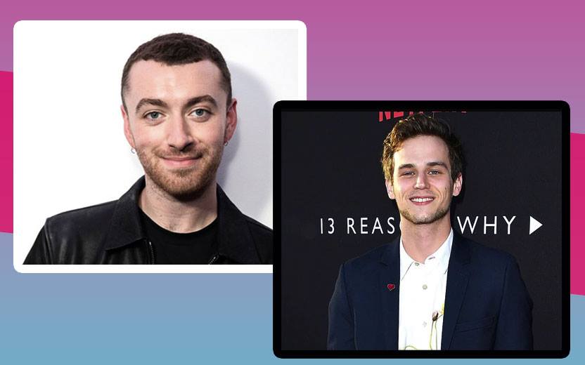 Montagem de fotos de Sam Smith e Brandon Flynn