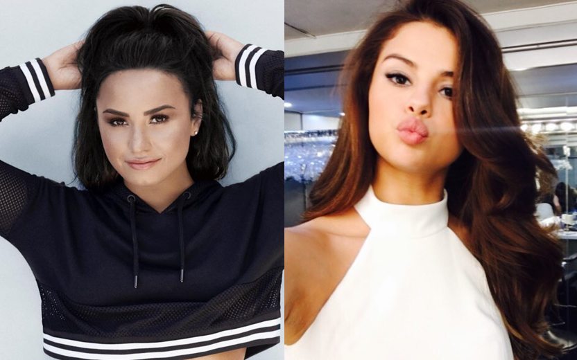 Demi Lovato e Selena Gomez em montagem de fotos