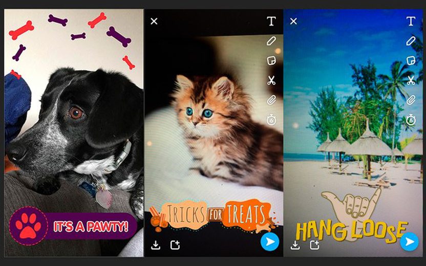 novos filtros do Snapchat