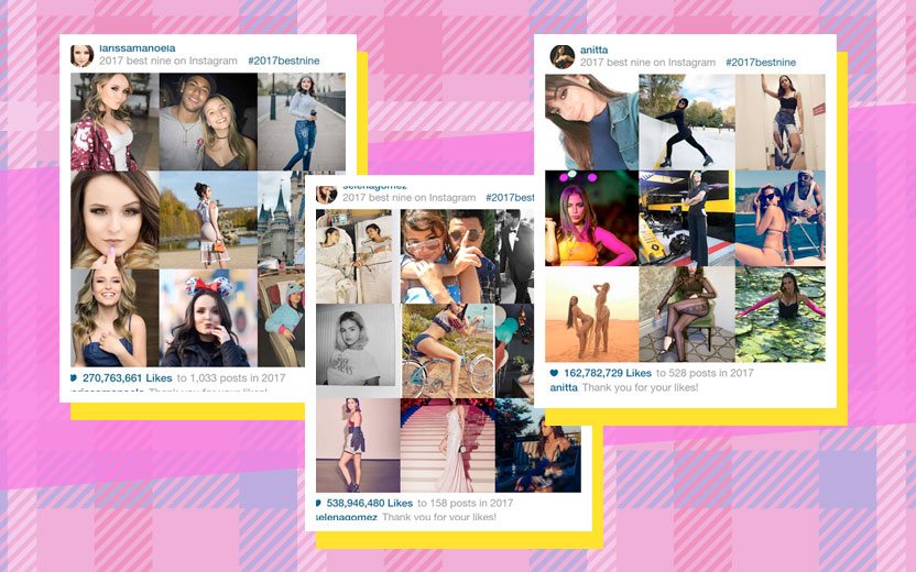 best nine dos famosos
