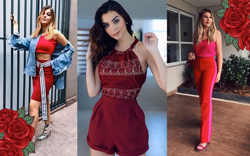 Garotas vestidas com looks vermelhos para atrair paixão em 2018
