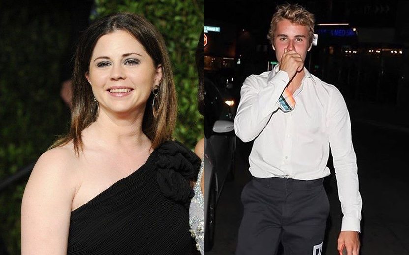 Justin Bieber e mãe de Selena Gomez em montagem de fotos