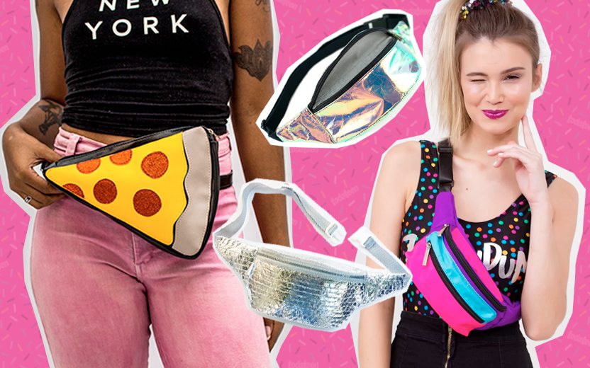 Pochetes de pizza, holográfica, plástico bolha e colorida