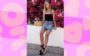 Look com saia jeans e espadrille