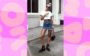 Look com saia jeans e bota