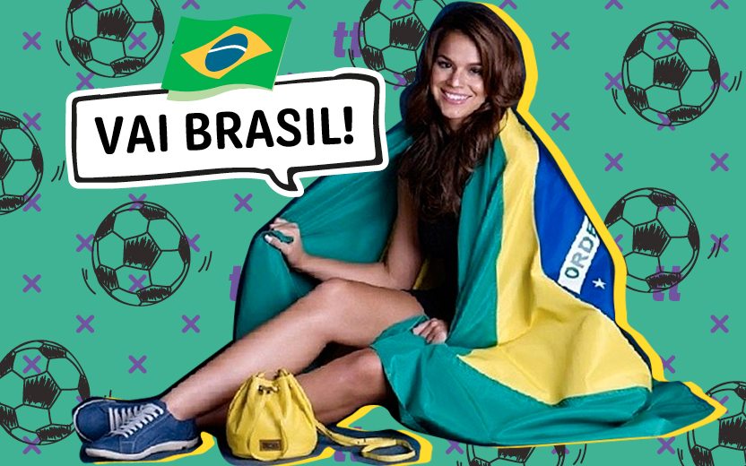 figurinha do álbum da copa com Bruna Marquezine